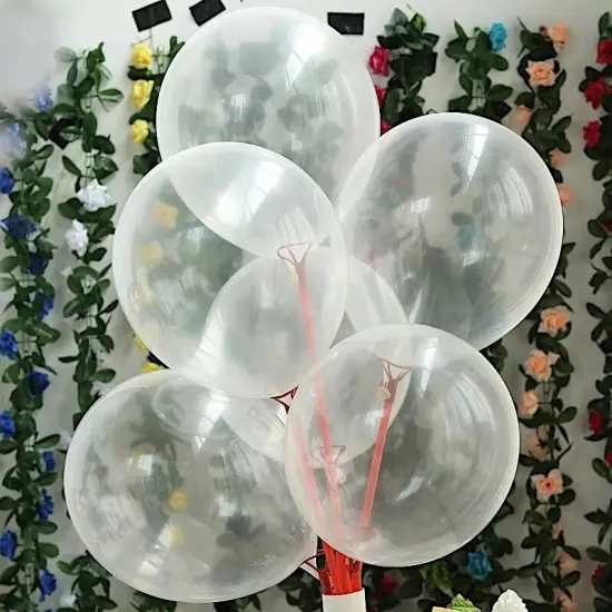 25 pcs CLEAR 12" Metallic Latex Balloons Wedding PARTY DECORATIONS Supplies {5}