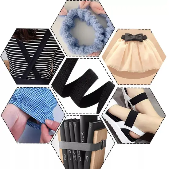 Kitcheniva 1" x 12 Yard Elastic Band Stretch Strap Elastic Cord For Sewing Craft Black {7}