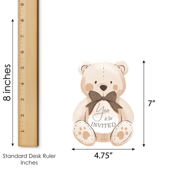 Big Dot of Happiness We Can Bearly Wait - Shaped Fill-In Invitations - Teddy Bear Baby Shower Invitation Cards with Envelopes - Set of 12 {7}