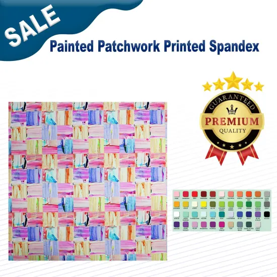 Painted Patchwork Printed Spandex {1}