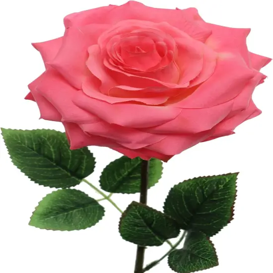 Radiant Splendor: 20" Fuchsia Open Rose 6" Diameter - Exquisite Floral Elegance for Captivating Decor, Floral Home by Artificial Flowers {2}