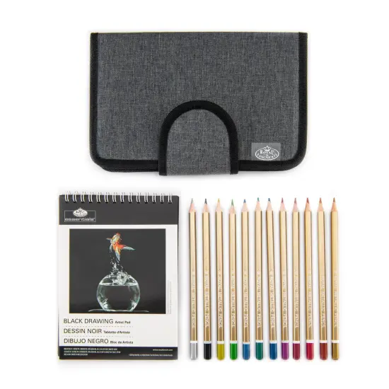 RSET-FS111 | Essentials&trade; 14pc Travel Metallic Drawing Folio Art Set {2}