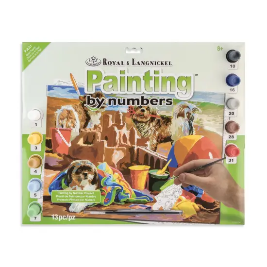 PJL51 | Painting by numbers&trade; 13pc 11.25" x 15.375" Beach Puppies Painting Project {1}