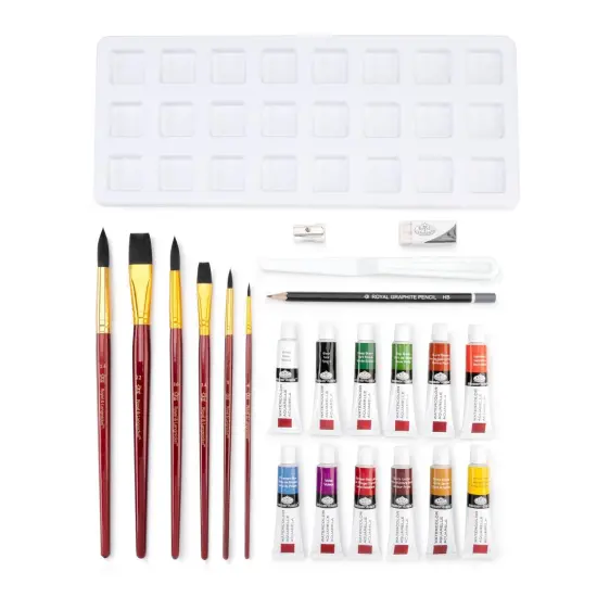 RSET-WAT2020 | Essentials&trade; 24pc Watercolor Painting Long Handle Travel Art Set {2}