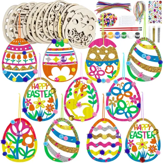 36 Wooden Easter Ornaments Decorations {1}