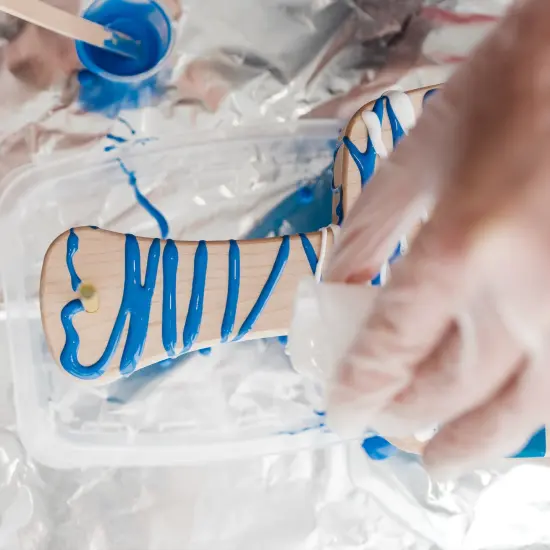 Marbled Resin Wood Board {6}