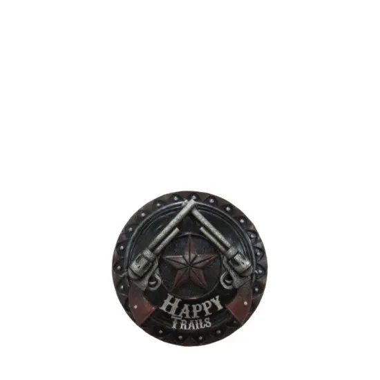 Western Happy Trails Gun Sign Statue {1}