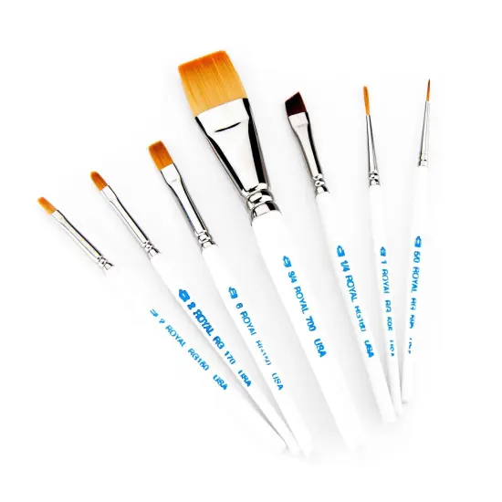 RSET-RG7S | Royal Gold&trade; 7pc Golden Taklon Variety Short Handle Brush Set {5}