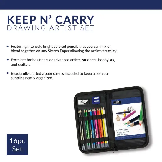 RSET-KCDS | Essentials&trade; 16pc Drawing Keep N' Carry Travel Art Set {3}