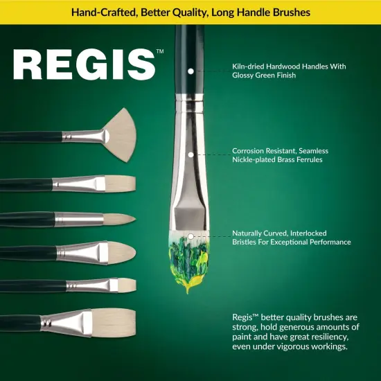 RSET-400F | Regis&trade; 7pc Oil & Acrylic Flat Brush Set {4}