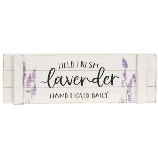 Field Fresh Lavender Hand Picked Wood Sign with Distressed White Finish {1}