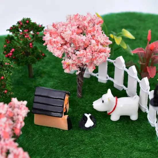 Miniature Fairy Garden Tree Plant Ornament, Miniature Dollhouse Pots Decor Moss Micro Landscape DIY Craft Garden Ornament 12 Pcs {5}