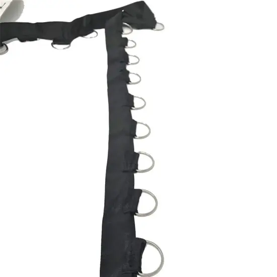 1 Inch Satin Silver D Ring with Black Tape by the Yard {2}