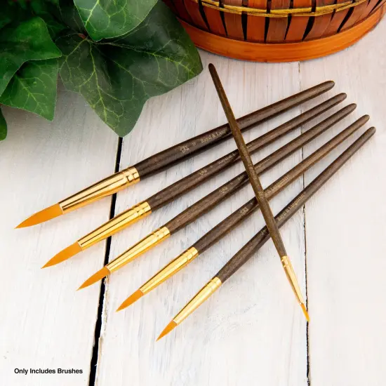 RSET-9167 | 6pc Golden Taklon Round Brush Set {4}