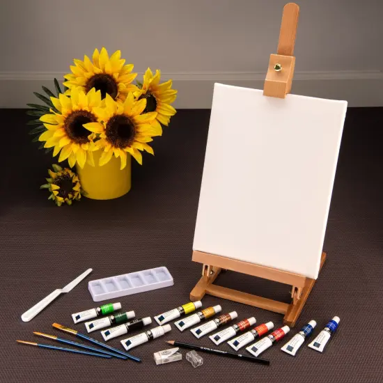 REA5204 | Acrylic Paint H-Frame Easel Art Set - 22pc {3}