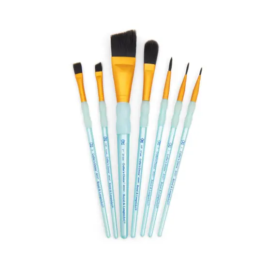 RCC 416 | Crafter's Choice&trade; 7pc Black Taklon Variety Brush Set {5}
