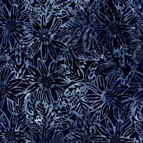 Dark Blue Large Floral Luna Cotton Wideback Fabric per yard {1}