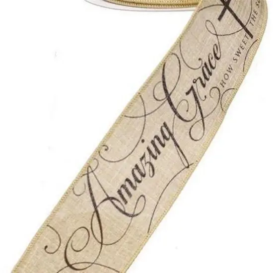 2.5" Amazing Grace Ribbon: Beige & Black (10 Yards) {3}