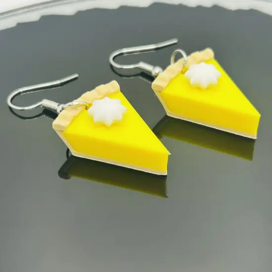 Lemon Meringue Pie Earrings with Whipped Cream {2}