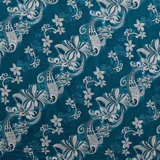 1 Yard Diagonal Hibiscus Plumeria Sea Turtle Swirl Peachskin Fabric 45 Inch Width Gray {3}