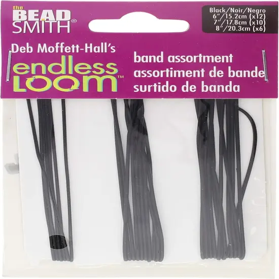 The Beadsmith Deb Moffett-Hall&rsquo;s Endless Loom Bands, Black Color, 28 Piece Assortment Pack, Use with The Endless Loom {5}