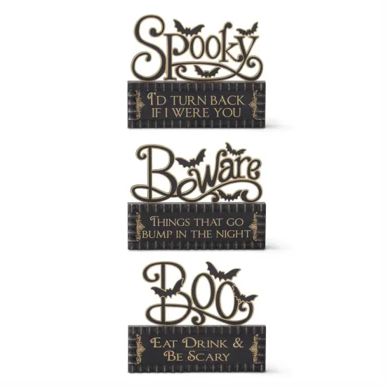 7.75&Prime; &times; 9.5&Prime; Halloween Brick Cutout Sign-Beware {2}