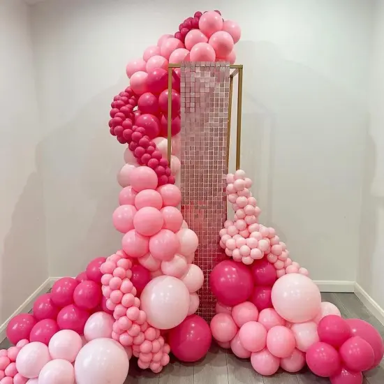 60 Pcs 12 inch Magenta Balloon Metallic Pink Confetti Balloons(Hot Pink Light Pink Metallic Pink) {6}