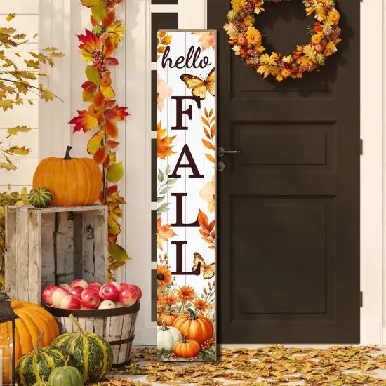 Hello Fall Porch Sign Autumn (Yellow) {5}