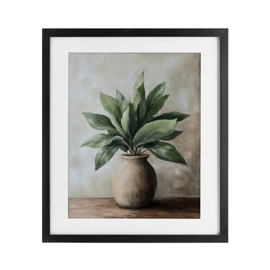 Stupell Industries Big Leaves House Plant Framed Print Under Glass, design by Petal Prints Design {7}
