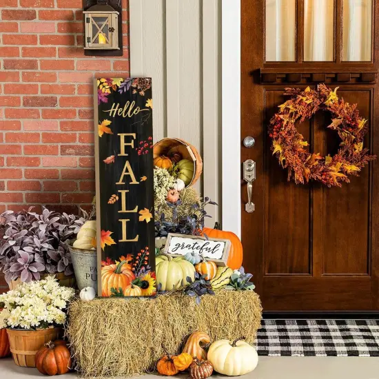 Hello Fall Porch Sign for Front Door (Hello Fall) {2}