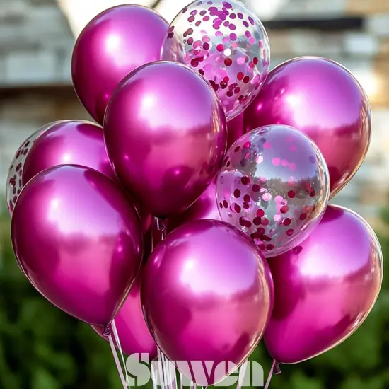 Metallic Hot Pink Balloons (Magenta) {2}