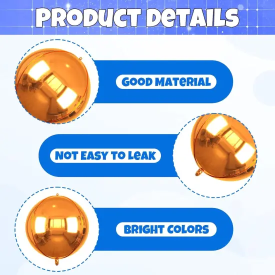 22 inch Blue and Orange Star Balloons and 4D Large Foil Balloons(Blue Orange) {2}