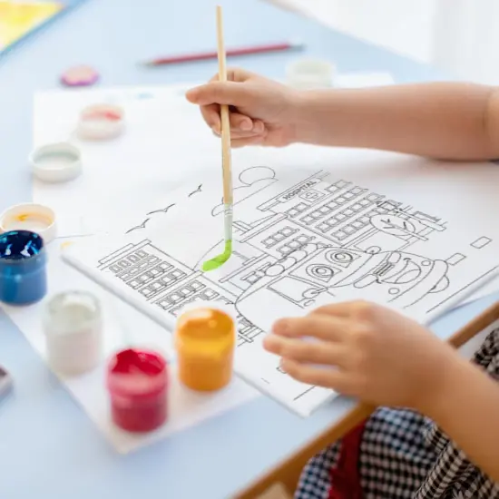 4 Pcs Car Theme Pre Drawn Canvas - 8" x 10" {5}