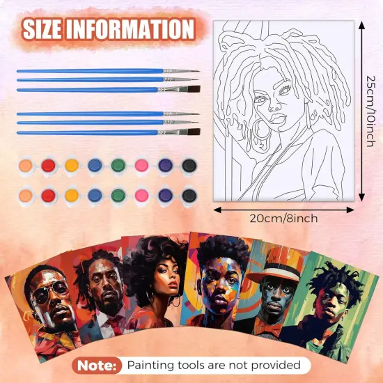 20 Pcs Stretched Pre Drawn Canvas - 8 x 10'' (Cool) {2}