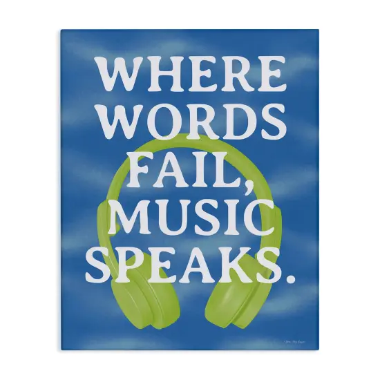 Stupell Industries Words Fail Music Speaks Canvas Wall Art Design by Seven Trees Design {1}