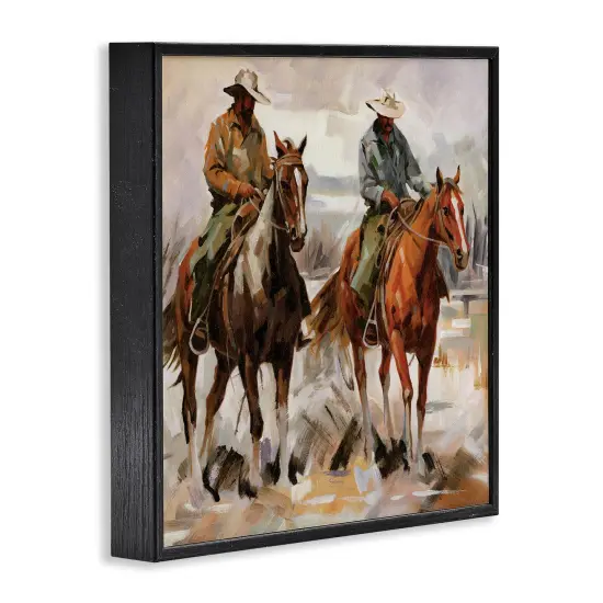 Stupell Industries Brush Stroke Cowboys Framed Giclee Wall Art Design by White Ladder {3}