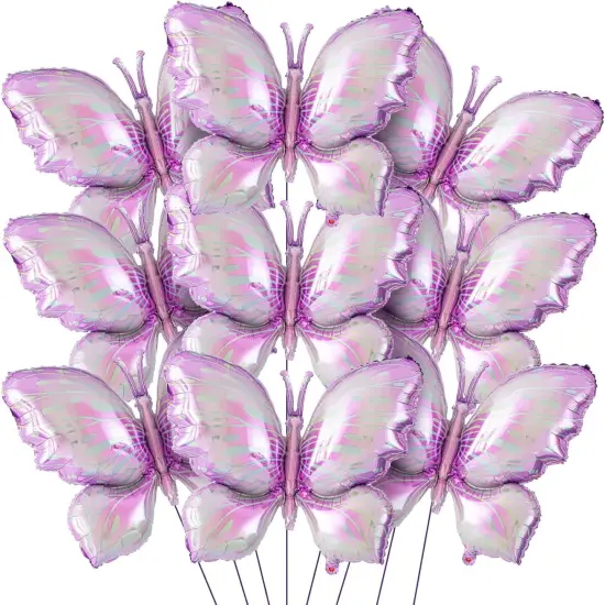 12 Pcs 40 Inch Butterfly Balloon Butterfly Foil Balloon Colorful Party Balloons Giant Butterfly Birthday Decorations for Butterfly Theme Birthday Party Wedding Supplies (Purple Gradient) {1}