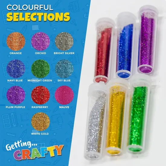 10-Pack Glitter Shaker Jars with 10 Vivid Colors | Fine Glitter for Slime, Nail Art & Resin Crafts | Sparkle Dust for DIY Tumblers, Makeup & Kids Art Projects | Leak-Proof Rainbow Craft Glitter Set {3}