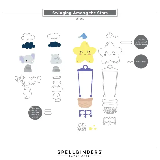 Spellbinders Etched Die From The Little Smiles Collection-Swinging Among The Stars {7}