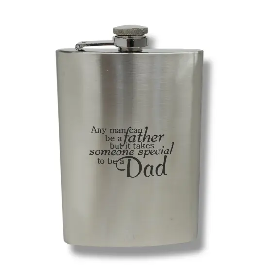 8oz Any Man Can Be a Father Stainless Steel Flask {1}