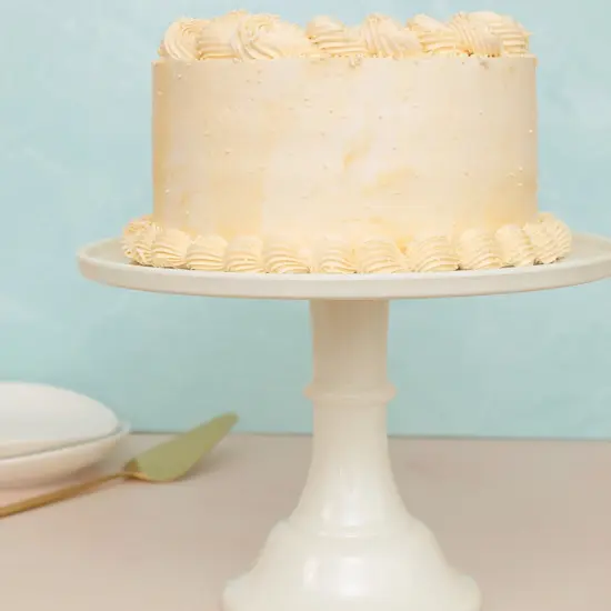 LARGE LINEN WHITE MELAMINE CAKE STAND {5}