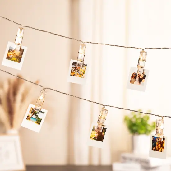 Northlight LED Clothes Pin Photo Holding String Light Set - 5' Clear Wire - 15ct {1}