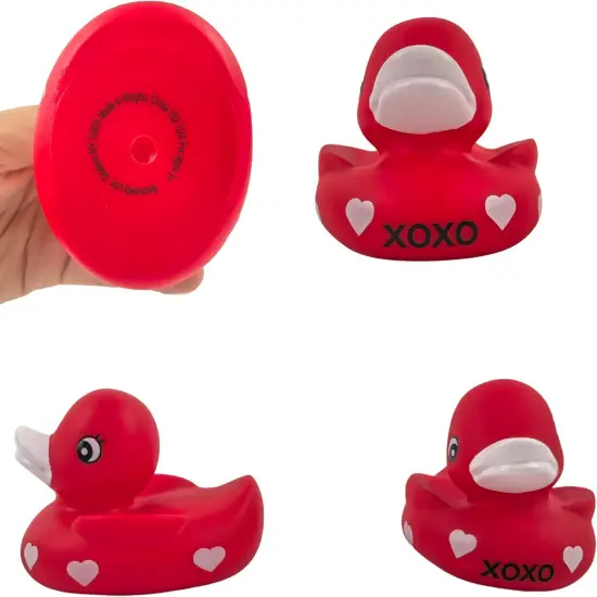 4E's Novelty 3"" Valentines Rubber Duck: Large Red Rubber Ducky with XOXO {5}