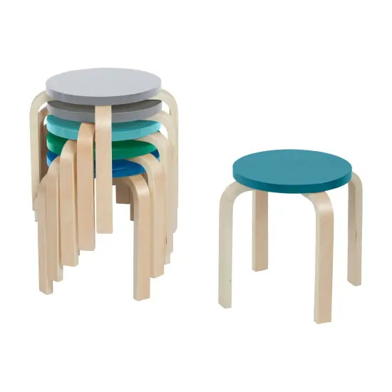 Bentwood Stackable Stools, Classroom Furniture, 6-Piece Contemporary {1}