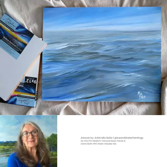 Da Vinci Pro Medium Textured Gesso Panel -1-5/8 Depth Wood Panels for Painting - Accepts Mediums like Canvas - For Oils, Acrylics, Mixed Media, Pastels & Drawing Sticks {4}