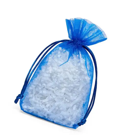Flat Bottom Organza Bags 5 1/2 '' X 1 1/2 '' X 10 1/2 '' for DIY Gift Bags Royal Blue {3}