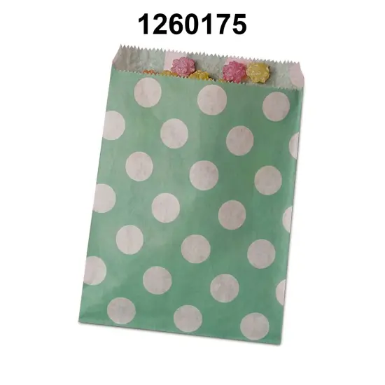 Charming Large Dots Merchandise Bags 5 1/8" x 6 3/8" Teal {3}