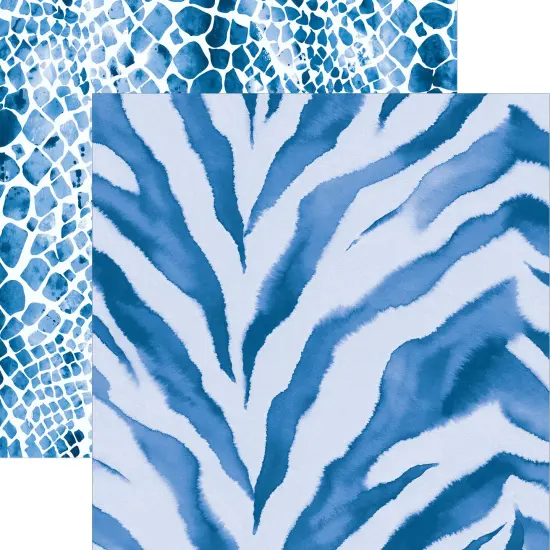 BLUE COLORWAYS II PATTERN 12 X12 SCRAPBOOK PAPER SET {4}