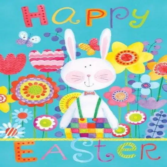 Patchwork Bunny Easter Garden Flag 2 Sided {1}