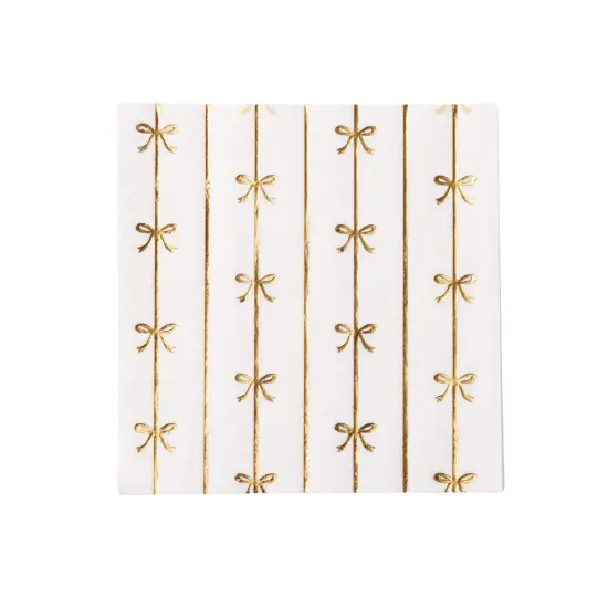 GOLD SIGNATURE BOW LARGE NAPKINS {1}